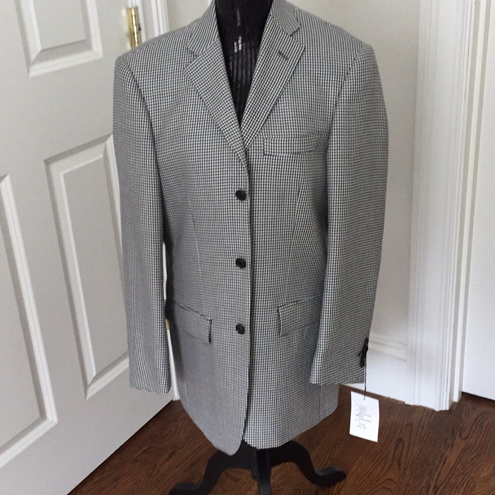 Men’s Wool and silk houndstooth blazer